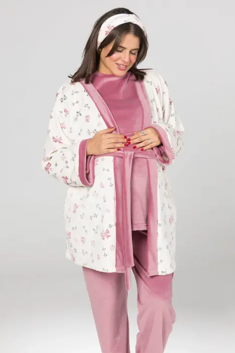 Sweet bows matching pijama set in pink (8 pcs) image 5