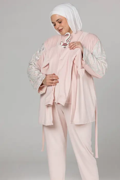 Soft elegance matching pijama set in body rose (8 pcs) image 8