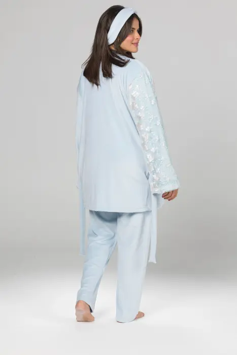 Soft elegance matching pijama set in baby blue (8 pcs) image 5