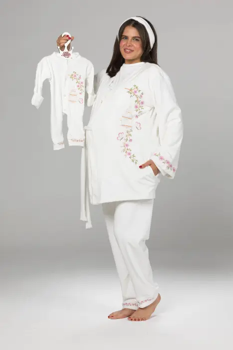 Blush garden embroidered matching pijama set (8 pcs) image 0