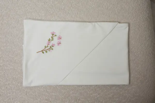 White embroidered matching cover (2 layers) image 2