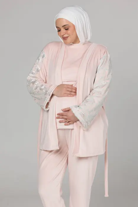 Soft elegance matching pijama set in body rose (8 pcs) image 1
