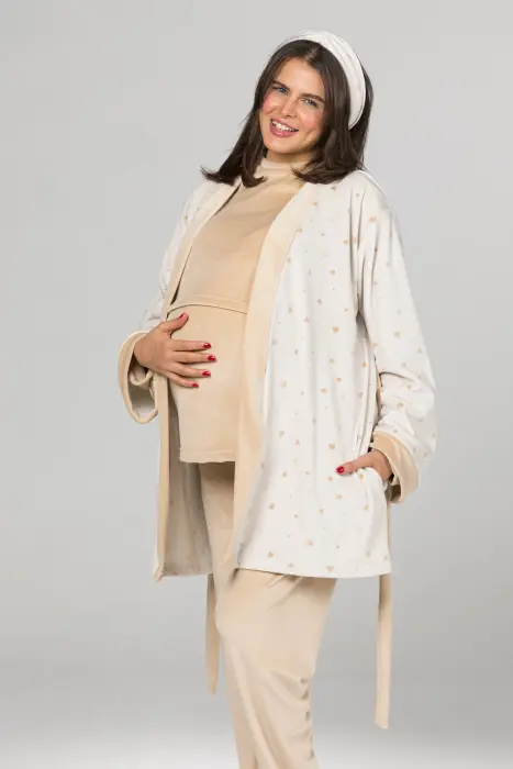 Little love matching pijama set in beige (8 pcs) image 2