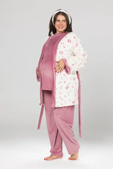Sweet bows matching pijama set in pink (8 pcs) image 1