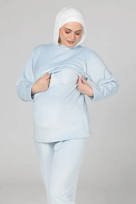 Royal matching pijama set in baby blue (8 pcs) image 6