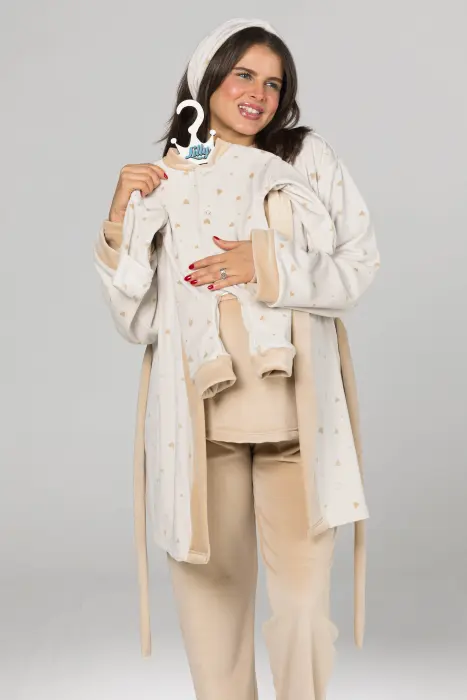 Little love matching pijama set in beige (8 pcs) image 7