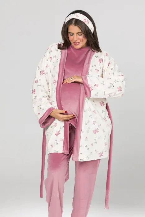 Sweet bows matching pijama set in pink (8 pcs) image 2
