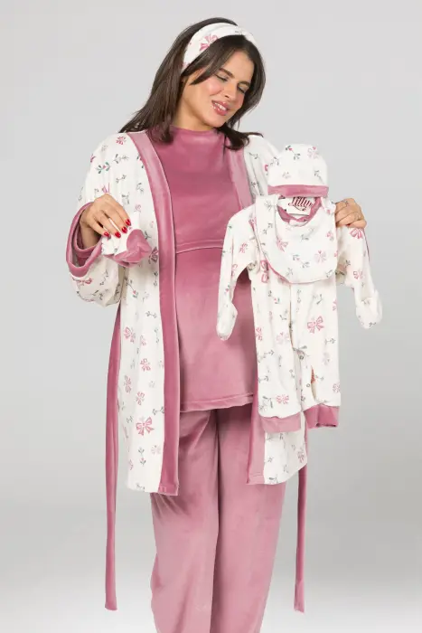Sweet bows matching pijama set in pink (8 pcs) image 7