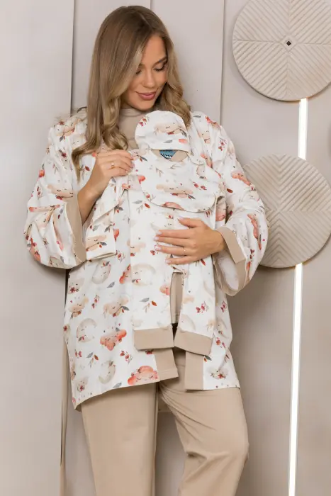 Cloud embrace matching pijama set in beige (8 pcs) image 2