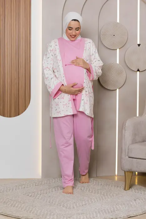 Sweet bows matching pijama set in pink (8 pcs) image 1