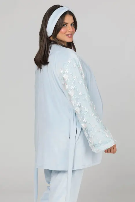 Soft elegance matching pijama set in baby blue (8 pcs) image 6