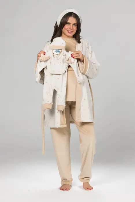 Little love matching pijama set in beige (8 pcs) image 0