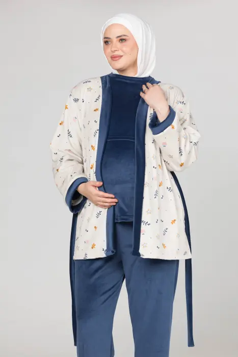 Royal matching pijama set in dark blue (8 pcs) image 1