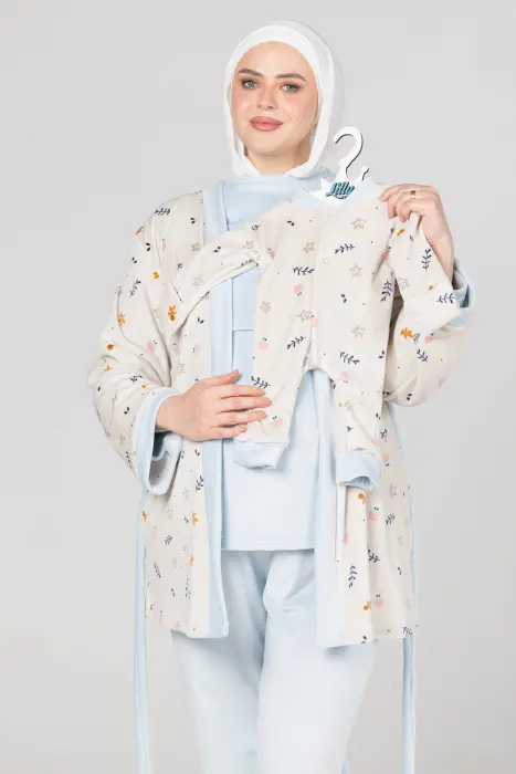 Royal matching pijama set in baby blue (8 pcs) image 3