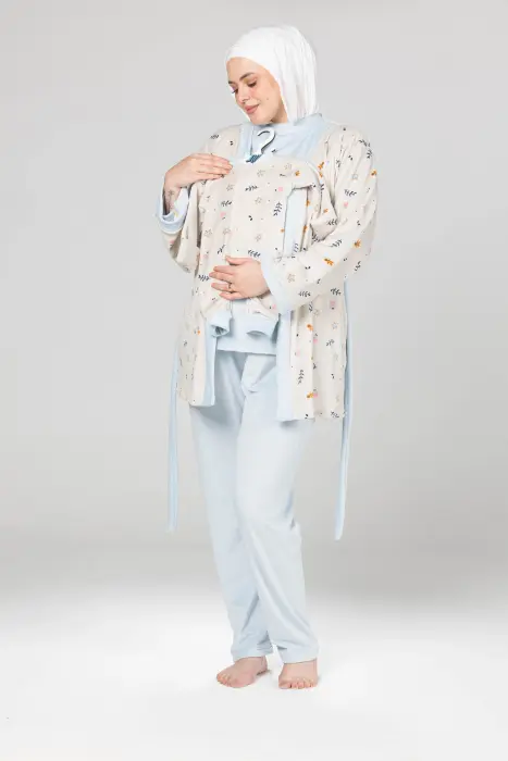 Royal matching pijama set in baby blue (8 pcs) image 4