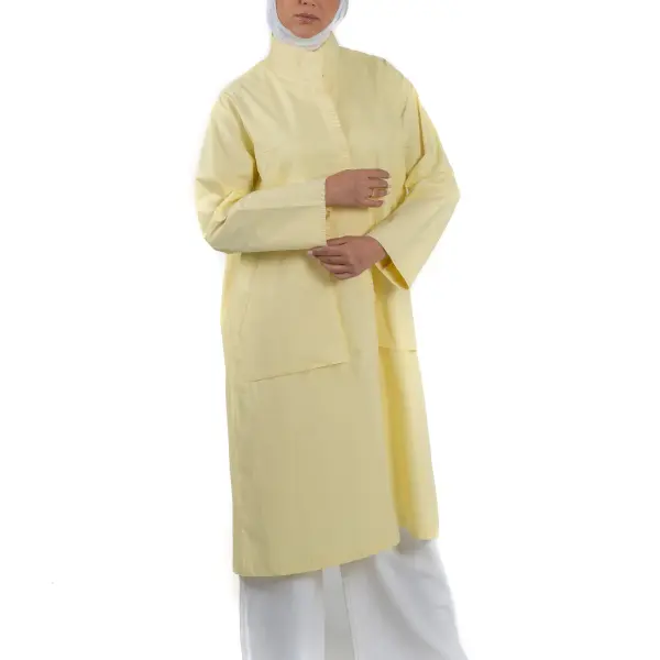 جاكيت صيفي تطريز يدوي قطن زارا مبطن-اصفر image 1