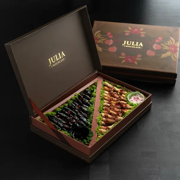 Mawaleh box, 80 pieces, grape leaves, muskhan image 0