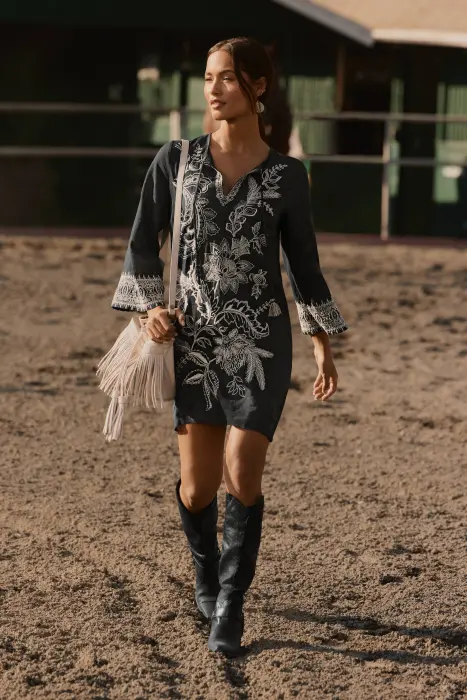 SLEEVE embroidered RELAXED DRESS image 0