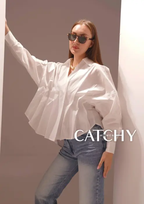 Aurora Oversized Pleated Blouse image 3