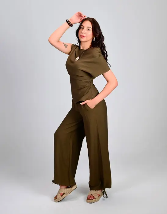 Elegant Linen Set - Off-Shoulder Chic image 6