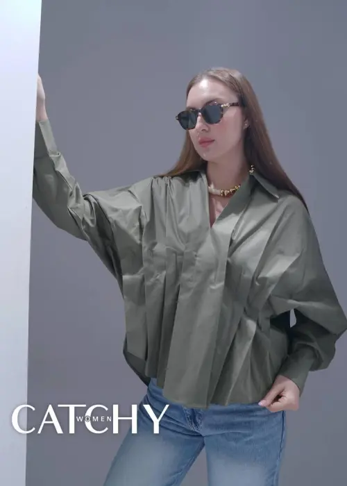 Aurora Oversized Pleated Blouse image 11