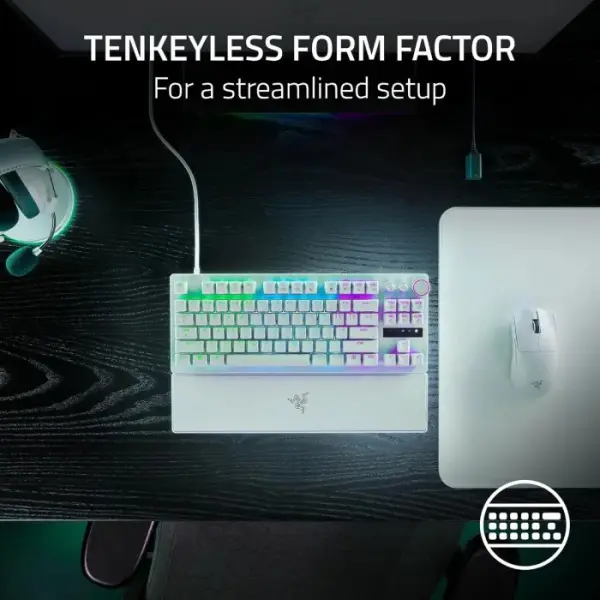 Razer HuntsMan V3 Pro Tenkeyless Analog Optical Esports Keyboard Analog Optical Switches Gen 2 - White image 2