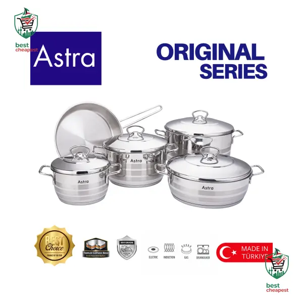طقم قدر استرا استالس استيل 9 قطع WF HM100 - WF image 0