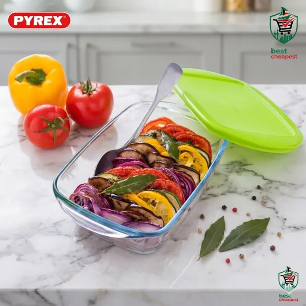 بايركس صحن فرن مع غطاء 0.8 لتر image 0