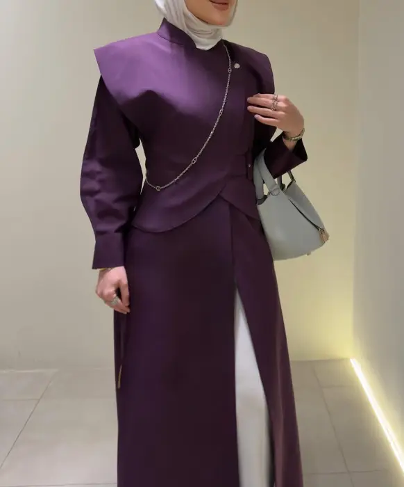 purple abaya perla line image 2