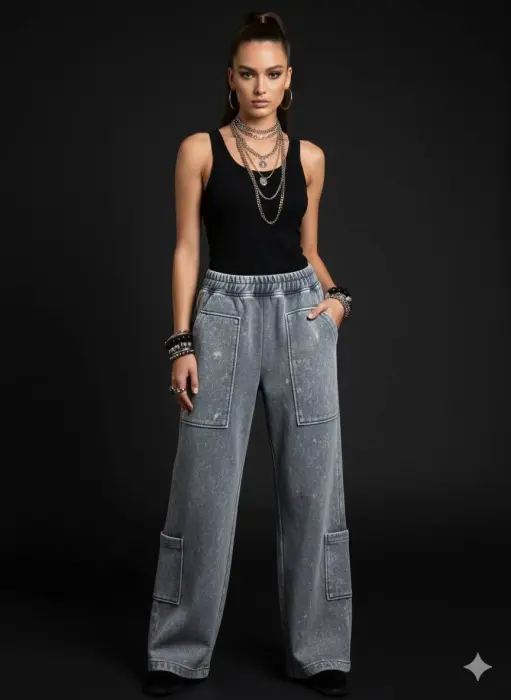Washed grey sweat pants image 0