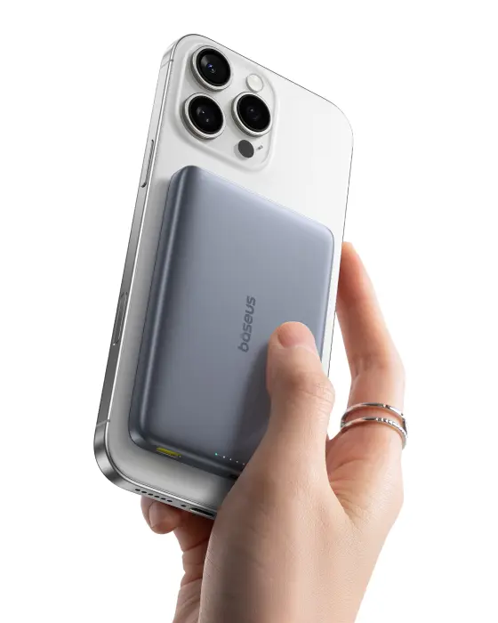 Baseus PicoGo AM41 Ultra-Slim Qi2 Magnetic Power Bank 10000mAh 27W Space Grey (Includes Simple Braided USB-C to USB-C Cable 30cm Black) image 0