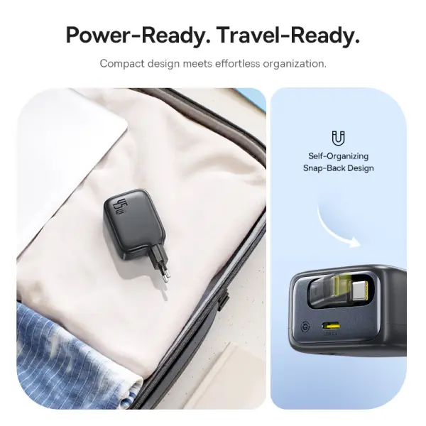 OS-Baseus EnerCore CJ11 Fast Charger with Retractable Cable 2C 45W EU Cosmic Black image 3