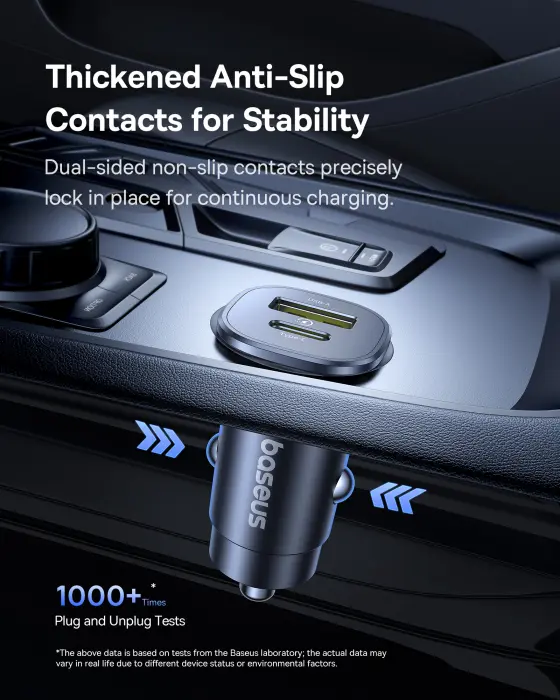 OS-Baseus GoTrip DP1 Car Charger C+U 30W Cosmic Black image 3