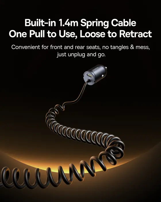 Baseus Tiny Star Mini Car Charger (C+C Cable Included) 30W Cosmic Black image 6