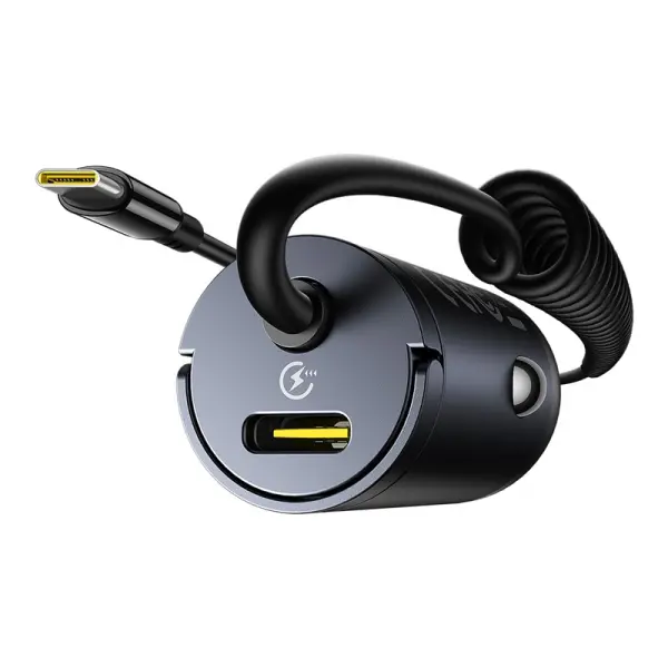 Baseus Tiny Star Mini Car Charger (C+C Cable Included) 30W Cosmic Black image 1