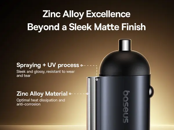 Baseus Tiny Star Mini Car Charger (C+C Cable Included) 30W Cosmic Black image 7