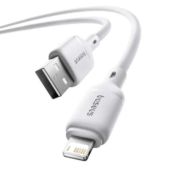 Baseus Silky Series Fast Charging Cable USB to iP 2.4A 1m Moon White image 0
