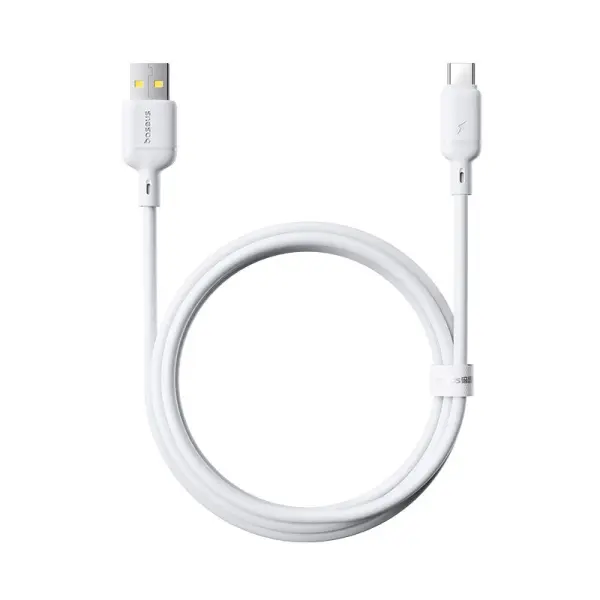 OS-Baseus Silky Fast Charging Data Cable USB-A to USB-C 3A 1m Moon White image 0
