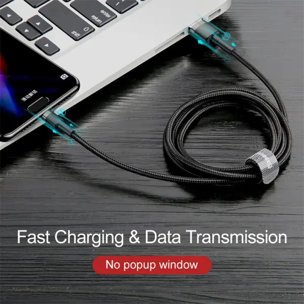 Baseus cafule Cable USB For Type-C 3A 1m Gray+Black image 2