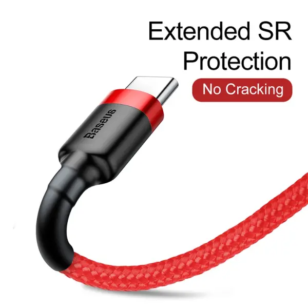 Baseus cafule Cable USB For Type-C 3A 1m Red+Black image 2