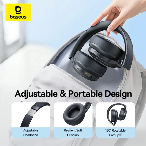 OS-Baseus Bass BH1 Lite Wireless Headphones Cosmic Black image 1
