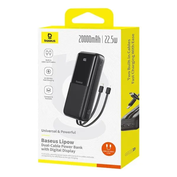 OS-Baseus Lipow Dual-Cable Power Bank  image 9
