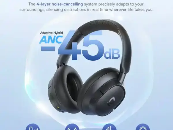 سماعة بايسوس Bass BH1 NC لايت لاسلكية بخاصية إلغاء الضوضاء رمادي فضائي image 3