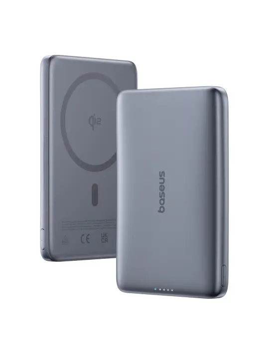 Baseus PicoGo AM41 Ultra-Slim Qi2 Magnetic Power Bank 10000mAh 27W Space Grey (Includes Simple Braided USB-C to USB-C Cable 30cm Black) image 9