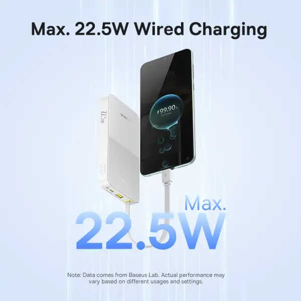 OS-Baseus EnerFill FC51 Bipow2 Pro Digital Display Power Bank  with Moon White image 3