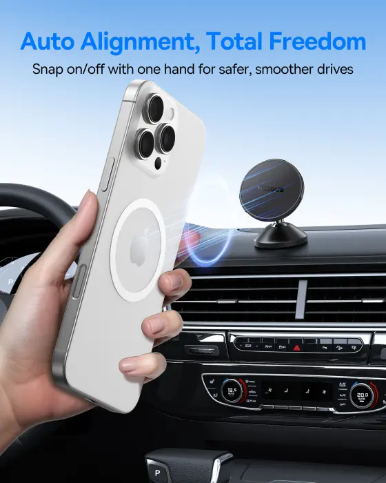 Baseus GoTrip DC1 Small Ears Magnetic Car Mount (Vertical type) Cosmic Black image 2
