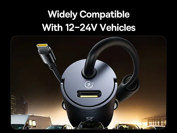 Baseus Tiny Star Mini Car Charger (C+C Cable Included) 30W Cosmic Black image 2