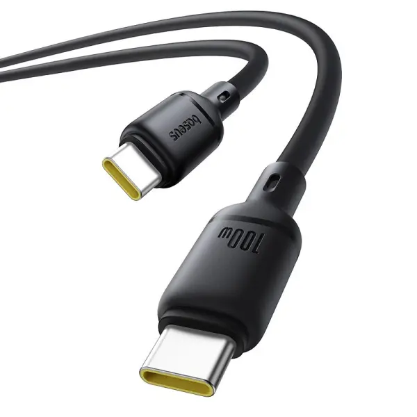 Baseus Silky Series Fast Charging Cable Type-C to Type-C 100W 1m Cluster Black image 0