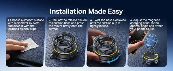 Baseus VC2 Flex Magnetic Car Mount Suction Cup Veersion NEW Cosmic Black image 6