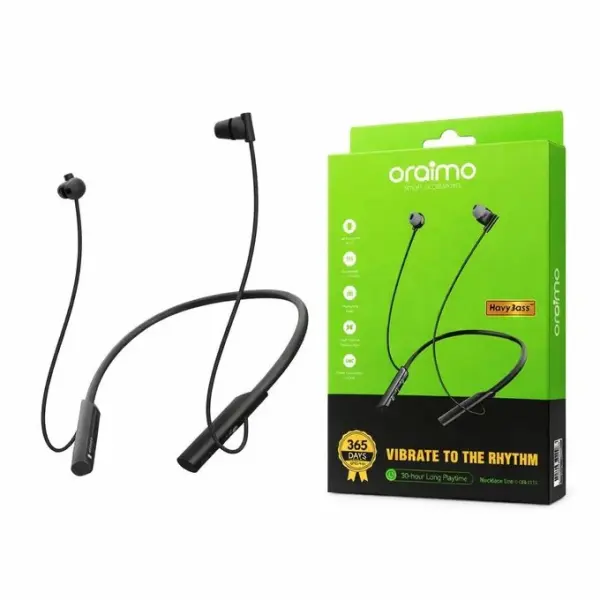 سماعة حول الرقبة لاسلكية أورايمو oraimo Necklace Lite مع تنبيه الاهتزاز للمكالمات (30 ساعة تشغيل) - أسود image 11